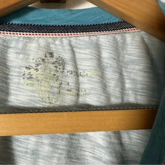 Anthropologie Pilcro Laguna Aqua Surf and Sand Graphic Patchwork Bandana Tee S - Picture 6 of 13